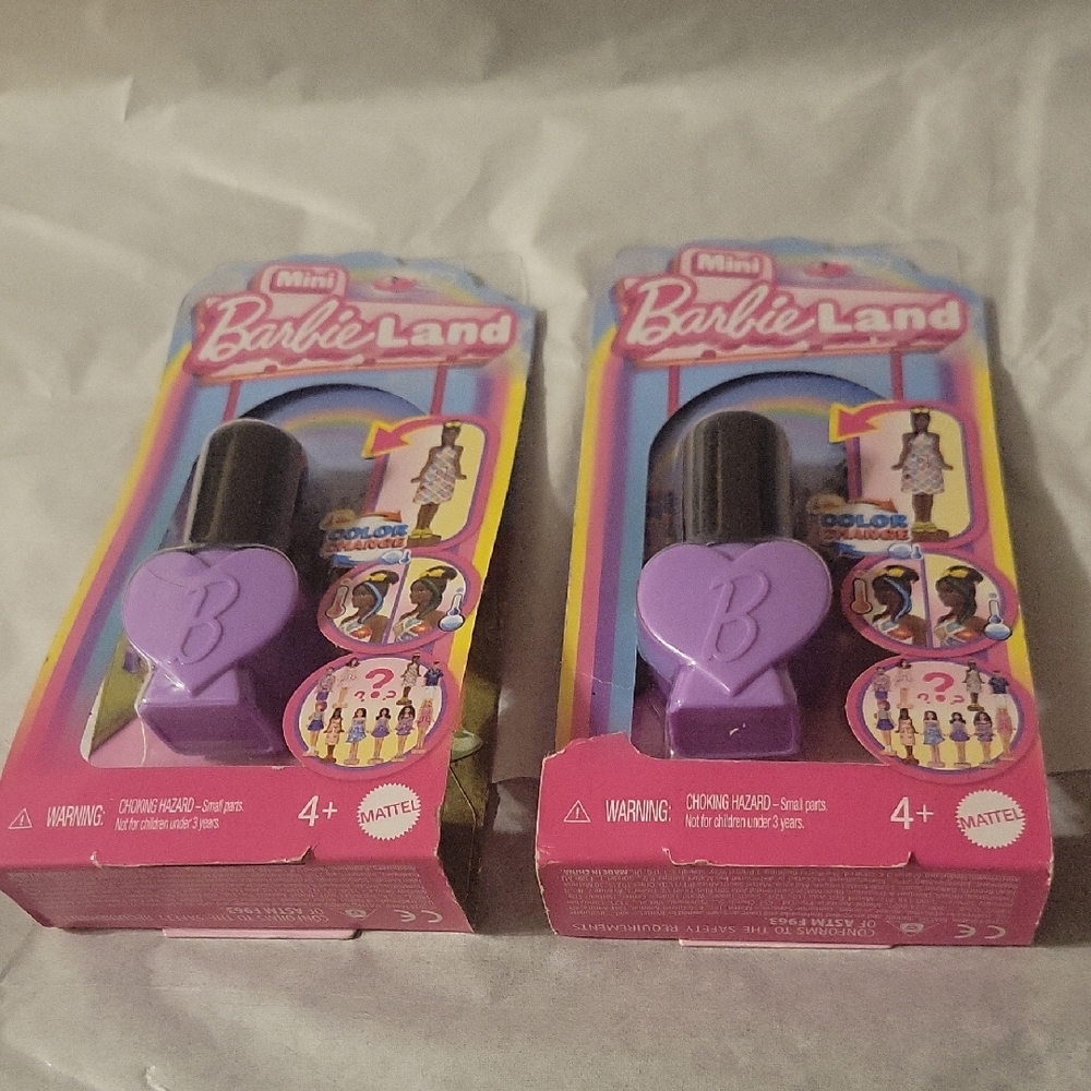 Mattel Barbie Land Mini Doll And Container Set - Purple Age 4+